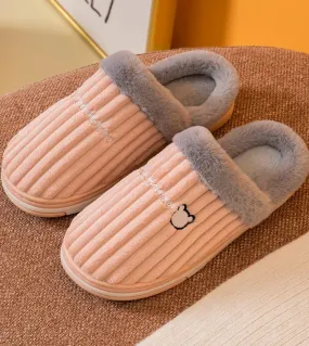 Comemore Men Winter Warm Fuzzy Slippers Fur Home Slippers Boys Plush Slipper Cotton Shoes Non Slip Home Indoor Casual Sl